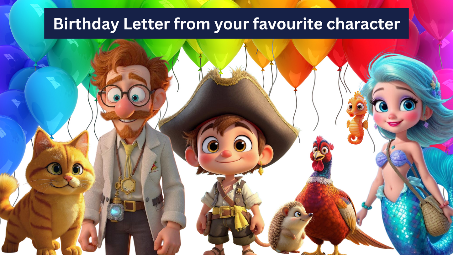 Birthday Letter from Their Favourite Character - physical letter