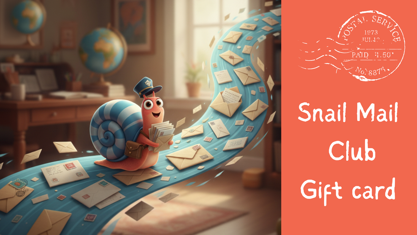 Snail Mail Club - Gift Card For 6 or 12 months subscription. - Stationery letters